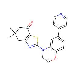 CC1(C)CC(=O)c2sc(N3CCOc4ccc(-c5ccncc5)cc43)nc2C1 ZINC000040394353