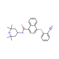 CC1(C)CC(NC(=O)c2ccc(Oc3ccccc3C#N)c3ccccc23)CC(C)(C)N1 ZINC000146008193