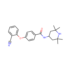 CC1(C)CC(NC(=O)c2ccc(Oc3ccccc3C#N)cc2)CC(C)(C)N1 ZINC000145866179