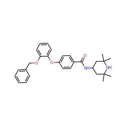 CC1(C)CC(NC(=O)c2ccc(Oc3ccccc3OCc3ccccc3)cc2)CC(C)(C)N1 ZINC000145953254