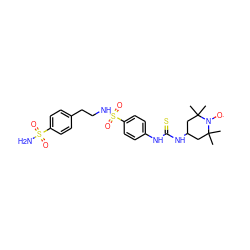 CC1(C)CC(NC(=S)Nc2ccc(S(=O)(=O)NCCc3ccc(S(N)(=O)=O)cc3)cc2)CC(C)(C)N1[O] ZINC000101497065