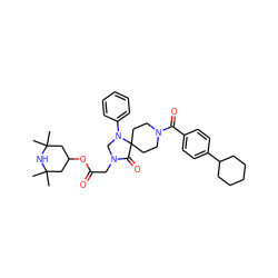 CC1(C)CC(OC(=O)CN2CN(c3ccccc3)C3(CCN(C(=O)c4ccc(C5CCCCC5)cc4)CC3)C2=O)CC(C)(C)N1 ZINC000066263988