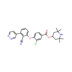 CC1(C)CC(OC(=O)c2ccc(Oc3cccc(-c4ccnnc4)c3C#N)c(Cl)c2)CC(C)(C)N1 ZINC000169342024