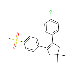 CC1(C)CC(c2ccc(Cl)cc2)=C(c2ccc(S(C)(=O)=O)cc2)C1 ZINC000013739717