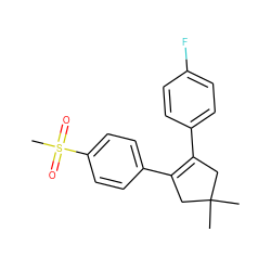 CC1(C)CC(c2ccc(F)cc2)=C(c2ccc(S(C)(=O)=O)cc2)C1 ZINC000003814643