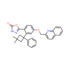 CC1(C)CC(c2ccccc2)(c2cc(OCc3ccc4ccccc4n3)ccc2-c2n[nH]c(=O)o2)C1 ZINC000084652583