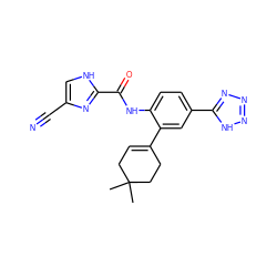 CC1(C)CC=C(c2cc(-c3nnn[nH]3)ccc2NC(=O)c2nc(C#N)c[nH]2)CC1 ZINC000103285594