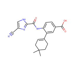 CC1(C)CC=C(c2cc(C(=O)O)ccc2NC(=O)c2nc(C#N)c[nH]2)CC1 ZINC000103285576