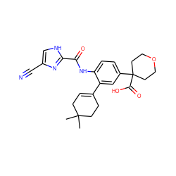 CC1(C)CC=C(c2cc(C3(C(=O)O)CCOCC3)ccc2NC(=O)c2nc(C#N)c[nH]2)CC1 ZINC000145122557