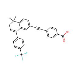 CC1(C)CC=C(c2ccc(C(F)(F)F)cc2)c2cc(C#Cc3ccc(C(=O)O)cc3)ccc21 ZINC000027648652