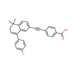 CC1(C)CC=C(c2ccc(F)cc2)c2cc(C#Cc3ccc(C(=O)O)cc3)ccc21 ZINC000027646410