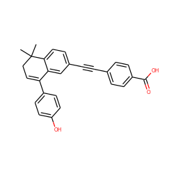 CC1(C)CC=C(c2ccc(O)cc2)c2cc(C#Cc3ccc(C(=O)O)cc3)ccc21 ZINC000027645098