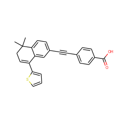 CC1(C)CC=C(c2cccs2)c2cc(C#Cc3ccc(C(=O)O)cc3)ccc21 ZINC000013760599