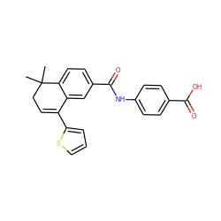 CC1(C)CC=C(c2cccs2)c2cc(C(=O)Nc3ccc(C(=O)O)cc3)ccc21 ZINC000000839593