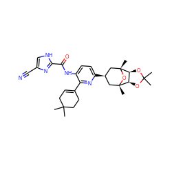 CC1(C)CC=C(c2nc([C@@H]3C[C@]4(C)O[C@](C)(C3)[C@H]3OC(C)(C)O[C@H]34)ccc2NC(=O)c2nc(C#N)c[nH]2)CC1 ZINC000100619467