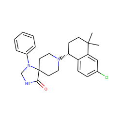 CC1(C)CC[C@@H](N2CCC3(CC2)C(=O)NCN3c2ccccc2)c2ccc(Cl)cc21 ZINC000028886374