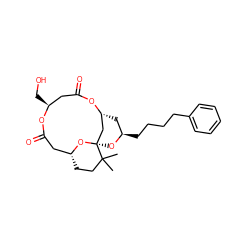 CC1(C)CC[C@@H]2CC(=O)O[C@@H](CO)CC(=O)O[C@@H]3C[C@@H](CCCCc4ccccc4)O[C@@]1(C3)O2 ZINC000064548435