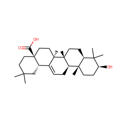 CC1(C)CC[C@]2(C(=O)O)CC[C@]3(C)C(=CC[C@@H]4[C@@]5(C)CC[C@H](O)C(C)(C)[C@@H]5CC[C@]43C)[C@@H]2C1 ZINC000003785416