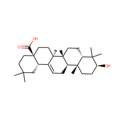 CC1(C)CC[C@]2(C(=O)O)CC[C@]3(C)C(=CC[C@@H]4[C@@]5(C)CC[C@H](O)C(C)(C)[C@H]5CC[C@]43C)[C@@H]2C1 ZINC000001823668