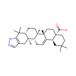 CC1(C)CC[C@]2(C(=O)O)CC[C@]3(C)C(=CC[C@@H]4[C@@]5(C)Cc6cn[nH]c6C(C)(C)[C@@H]5CC[C@]43C)[C@@H]2C1 ZINC000045262037