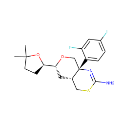 CC1(C)CC[C@H]([C@H]2C[C@H]3CSC(N)=N[C@@]3(c3ccc(F)cc3F)CO2)O1 ZINC000221407102