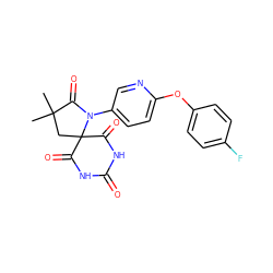 CC1(C)CC2(C(=O)NC(=O)NC2=O)N(c2ccc(Oc3ccc(F)cc3)nc2)C1=O ZINC000028960260