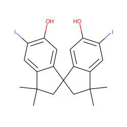 CC1(C)CC2(CC(C)(C)c3cc(I)c(O)cc32)c2cc(O)c(I)cc21 ZINC000026169443