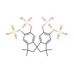 CC1(C)CC2(CC(C)(C)c3cc(OS(=O)(=O)O)c(OS(=O)(=O)O)cc32)c2cc(OS(=O)(=O)O)c(OS(=O)(=O)O)cc21 ZINC000026172530