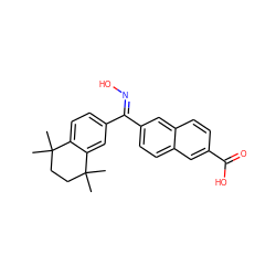 CC1(C)CCC(C)(C)c2cc(/C(=N\O)c3ccc4cc(C(=O)O)ccc4c3)ccc21 ZINC000013604270