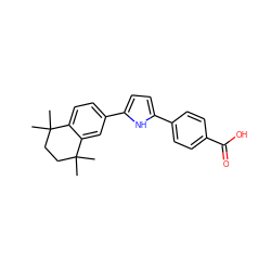 CC1(C)CCC(C)(C)c2cc(-c3ccc(-c4ccc(C(=O)O)cc4)[nH]3)ccc21 ZINC000013804910