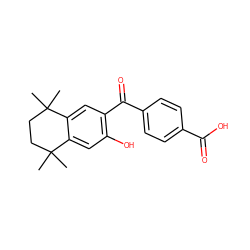 CC1(C)CCC(C)(C)c2cc(C(=O)c3ccc(C(=O)O)cc3)c(O)cc21 ZINC000013738447