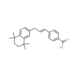 CC1(C)CCC(C)(C)c2cc(C/C=C/c3ccc(C(=O)O)cc3)ccc21 ZINC000027865707