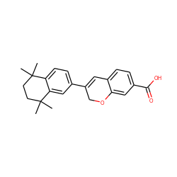 CC1(C)CCC(C)(C)c2cc(C3=Cc4ccc(C(=O)O)cc4OC3)ccc21 ZINC000013815366