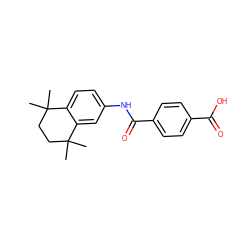 CC1(C)CCC(C)(C)c2cc(NC(=O)c3ccc(C(=O)O)cc3)ccc21 ZINC000000538415