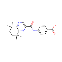 CC1(C)CCC(C)(C)c2nc(C(=O)Nc3ccc(C(=O)O)cc3)cnc21 ZINC000013804907