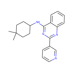 CC1(C)CCC(Nc2nc(-c3cccnc3)nc3ccccc23)CC1 ZINC001772622960