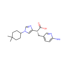 CC1(C)CCC(n2cnc([C@@H](Cc3ccc(N)nc3)C(=O)O)c2)CC1 ZINC000013985352