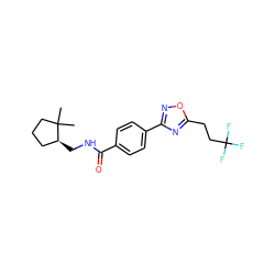 CC1(C)CCC[C@@H]1CNC(=O)c1ccc(-c2noc(CCC(F)(F)F)n2)cc1 ZINC000000603004