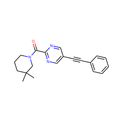 CC1(C)CCCN(C(=O)c2ncc(C#Cc3ccccc3)cn2)C1 ZINC000203540396