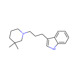 CC1(C)CCCN(CCCc2c[nH]c3ccccc23)C1 ZINC000082149275