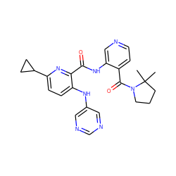 CC1(C)CCCN1C(=O)c1ccncc1NC(=O)c1nc(C2CC2)ccc1Nc1cncnc1 ZINC000148336200