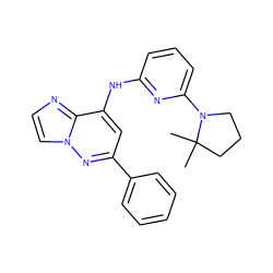 CC1(C)CCCN1c1cccc(Nc2cc(-c3ccccc3)nn3ccnc23)n1 ZINC000207368263