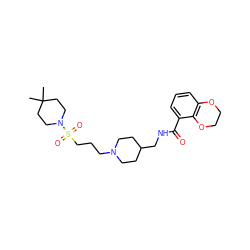 CC1(C)CCN(S(=O)(=O)CCCN2CCC(CNC(=O)c3cccc4c3OCCO4)CC2)CC1 ZINC000028131751