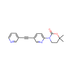 CC1(C)CCN(c2ccc(C#Cc3cccnc3)cn2)C(=O)O1 ZINC000143732404