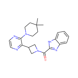 CC1(C)CCN(c2nccnc2C2CN(C(=O)c3nc4ccccc4[nH]3)C2)CC1 ZINC000139794060