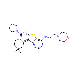 CC1(C)CCc2c(N3CCCC3)nc3sc4c(NCCN5CCOCC5)ncnc4c3c2C1 ZINC000064539470