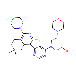 CC1(C)CCc2c(N3CCOCC3)nc3sc4c(N(CCO)CCN5CCOCC5)ncnc4c3c2C1 ZINC000064539826