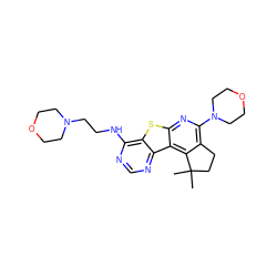 CC1(C)CCc2c(N3CCOCC3)nc3sc4c(NCCN5CCOCC5)ncnc4c3c21 ZINC000034643339