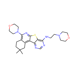 CC1(C)CCc2c(N3CCOCC3)nc3sc4c(NCCN5CCOCC5)ncnc4c3c2C1 ZINC000035985450