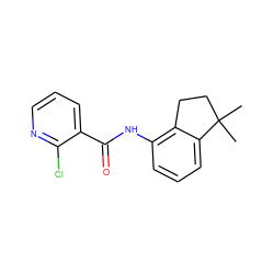 CC1(C)CCc2c(NC(=O)c3cccnc3Cl)cccc21 ZINC000034311501